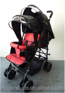 Cochecito doble para dos bebés, ligero y de plegado rápido, con asientos delanteros y traseros, modelo tradicional de gran venta. - Product Image 3