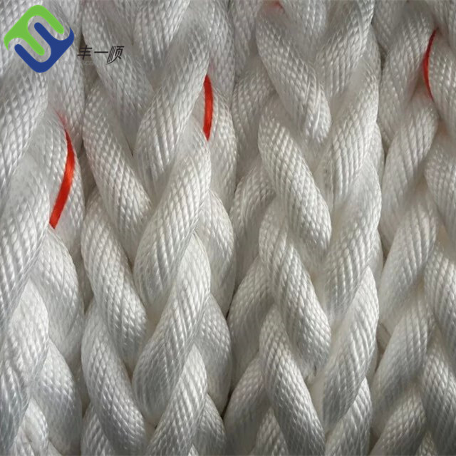 White Boat Nylon Mooring Rope 8 Strands 30mm-120mm