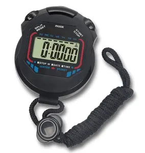 EMAF Stopwatch Digital Genggam, Stopwatch Kustom Sederhana Sekolah Lcd Kronograf Olahraga Kompetisi Kedap Air
