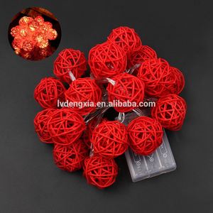 <strong>Battery</strong> <strong>Operated</strong> 2M 20LEDs Xmas Garland Rattan Ball <strong>String</strong> <strong>Lights</strong> Warm White Holiday Lighting for Christmas Tree Wedding Party - Product Image 5