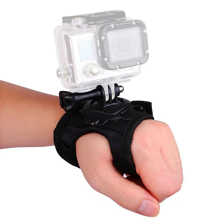 Black Glove Wrist Band Hand Glove 360 Degree Wrist Strap for Gopro Hero 5 4 3 Xiaomi Yi Action Camera SJ4000