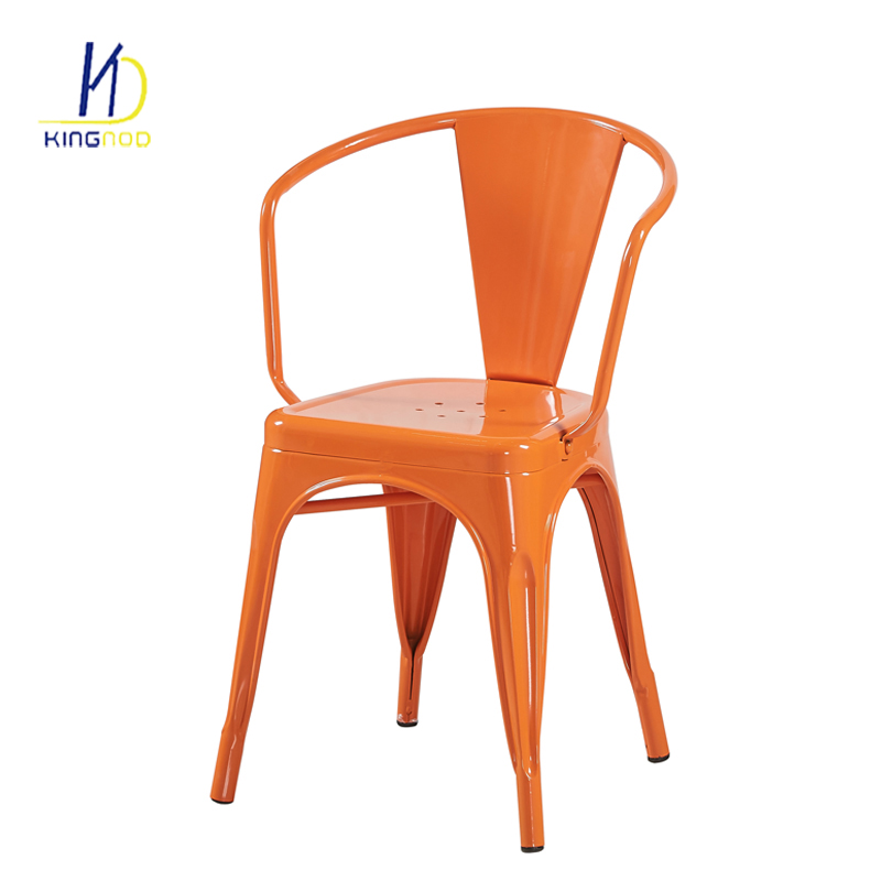 Низкая цена, сиденье с принтом, металлический обеденный промышленный стальной стул для кофе