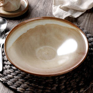 Vente en gros directe d'usine, assiettes rondes en céramique pour restaurant <span class=keywords><strong>de</strong></span> 10,5 pouces, assiettes à salade, assiettes à dîner, assiettes à pâtes en porcelaine personnalisées pour hôtel - Product Image 2