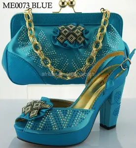 blauw me0073 2015 nieuwste hoge hak vrouwen schoenen en bijpassende tas set top kwaliteit schoenen voor party zak