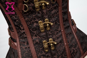 <span class=keywords><strong>Corsetto</strong></span> Steampunk Marrone Gotico CORZZET con Chiusura Posteriore in Acciaio e Allacciatura <span class=keywords><strong>per</strong></span> Halloween - Product Image 6