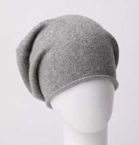 Plaine confortable doux 100% cachemire chapeaux hommes hiver tricot laine mérinos cachemire <span class=keywords><strong>bonnet</strong></span> chapeaux hommes femmes dames - Product Image 2