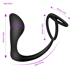 Silicona Anal Plug masajeador de próstata masculino doble Cock Butt Plug Erotic juguetes adultos del sexo <span class=keywords><strong>para</strong></span> los hombres - Product Image 4
