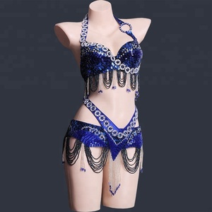 Danzatrice del ventre arabica danza Costume con perline reggiseno cintura Festival Club abiti - Product Image 2