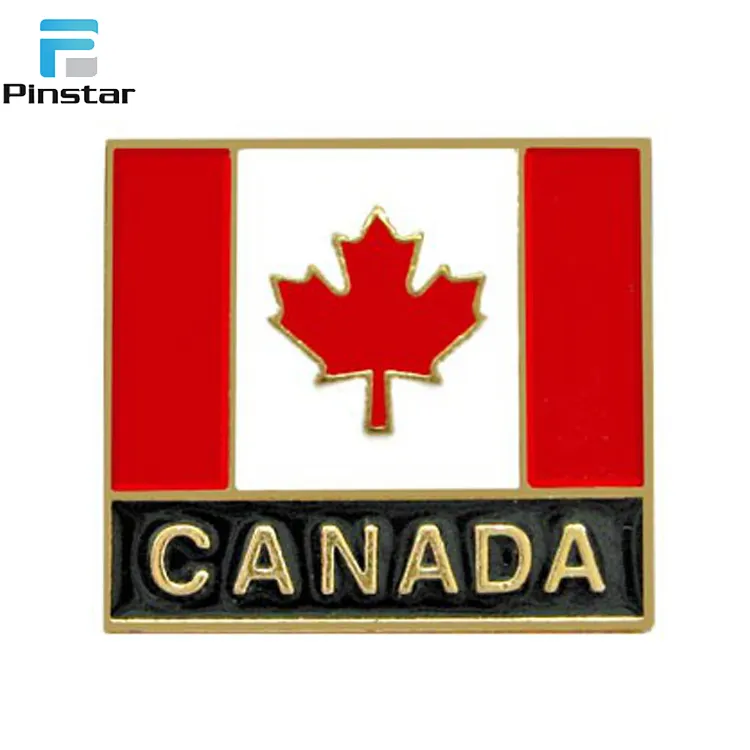 Wholesale Gold Plating Canada National Country Flag Lapel Pin Custom Enamel pin