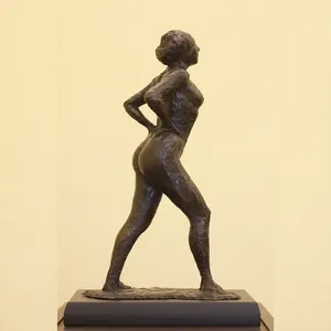 Women's gymnastics exercise sculpture of metal woman body statue