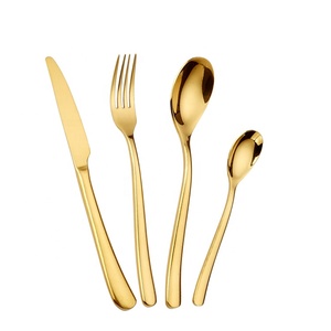 Produits en gros très vendus, ensemble de couverts en or clair, couteau, fourchette, cuillère, pour mariage - Product Image 1