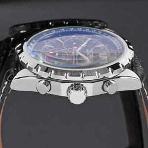 Jaragar-relojes automáticos para hombre, marca de lujo, orologio uomo, Estilo <span class=keywords><strong>vintage</strong></span>, descuento, de cuero genuino, OEM - Product Image 6