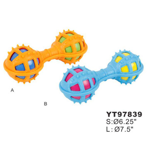 Diş temizleme pet oyuncak top köpekler ısırık yumuşak <span class=keywords><strong>TPR</strong></span> topu iki squeaker - Product Image 4