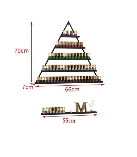 Ruimei 3 Driehoeken En 3 Bars Wall Mounted Metalen Nagellak Rack Display Opbergrek Display