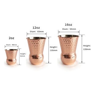 Tazza Moscow Mule in Rame e Acciaio Inossidabile Martellato Stile Indiano Personalizzato, Bicchiere da Cocktail in Rame - Product Image 2