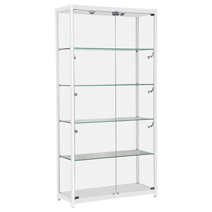 Hot sale factory price fashionable mall kiosk aluminum store jewelry glass display cabinet