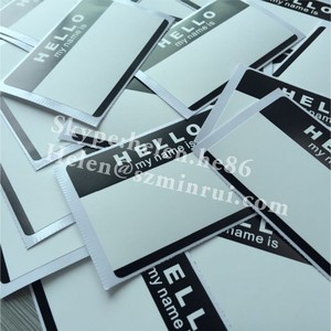 Adesivi in vinile con guscio d'uovo bianco classico generale internazionale, con guscio d'uovo in bianco nero con stampa "ciao, <span class=keywords><strong>il</strong></span> <span class=keywords><strong>mio</strong></span> <span class=keywords><strong>nome</strong></span> è" - Product Image 1