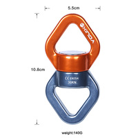 XINDA XD-Q9602 30kN Mousqueton pivotant en alliage d'aluminium certifié CE, 140g, léger, outil manuel, bleu et orange, pour escalade, camping et glace en extérieur