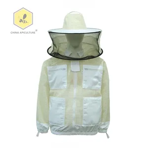 Beekeeping Tools Adult Beekeeping Vented Jacket with Fencing Veil Hood Ventilated Premium Beekeeper Jackets