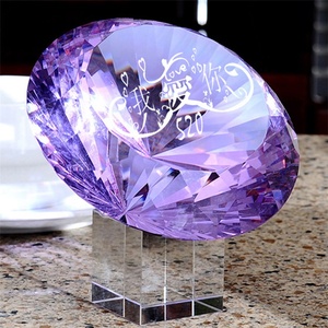 Chiaro K9 fermacarte diamante di cristallo con Sandblast inciso parole di nozze regali di nozze o altri oggetti di cristallo - Product Image 2