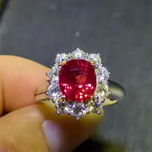 Sgarit Fijne Sieraden Groothandel 18K Gold 3.05ct Birma Natural Red Ruby Ring Precious Bruiloft Sieraden Edelsteen Ring