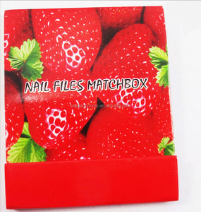Custom Strawberry Design EVA Nail Files Nail Styling Shaped Emery Board for Beauty Spa Nail Salon Polish Match Box