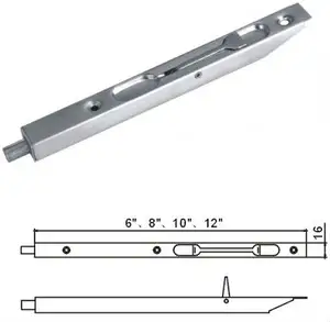 BA001不锈钢SUS304安全门螺栓6 "8" 10 "12" 24 "齐平螺栓