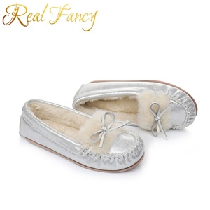 Di modo Faux Tomaia In Pelle Scamosciata Del Faux Fodera In Pelliccia Fannulloni Casuali Delle Donne <span class=keywords><strong>Mocassini</strong></span> - Product Image 4