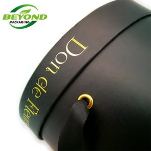 2019 Oro Negro redondo flor Rosa fresca caja/conservas sombrero flor caja de - Product Image 4