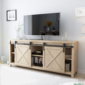 Perangkat Keras Pintu Geser Mini Pintu Ganda 6,6 Kaki, untuk Dudukan Kabinet TV - Product Image 3