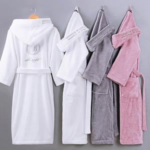 Mens di <span class=keywords><strong>Lusso</strong></span> Hotel Spa di Spessore Con Cappuccio Ricamo <span class=keywords><strong>accappatoio</strong></span> In Spugna di Cotone - Product Image 2