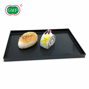 Rectangle reusable black plastic ps disposable plates for different food use