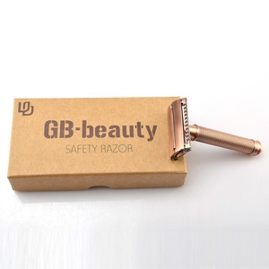 Bướm đầu màu đồng cổ điển kim loại đôi cạnh lưỡi cạo râu an toàn dao cạo - Product Image 4