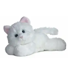 Funny plush small cute white cat toy baby cat toys with sound