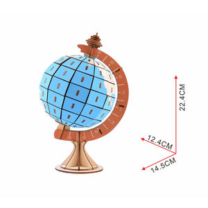 Jouet de <span class=keywords><strong>puzzle</strong></span> en bois d'assemblage <span class=keywords><strong>3D</strong></span> de <span class=keywords><strong>Globe</strong></span> Prix d'usine créatif de New-Land en gros - Product Image 3