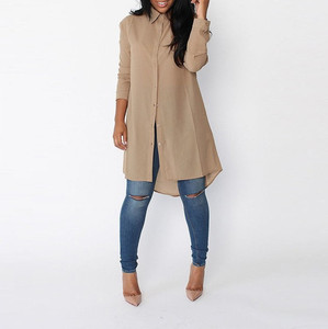 2023 abiti eleganti per camicie a maniche lunghe con disegni estivi per camicie lunghe in Chiffon da donna - Product Image 6