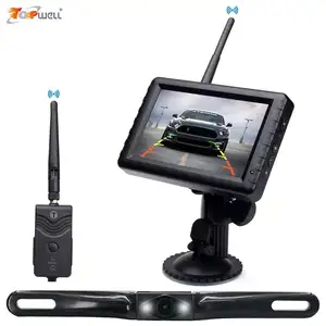 GEEN INTERFERENTIE 5 ''Digitale Draadloze Achteruitrijcamera Kit met IP68 Kenteken Camera voor Camper, BESTELWAGEN, pickup, Trailer.