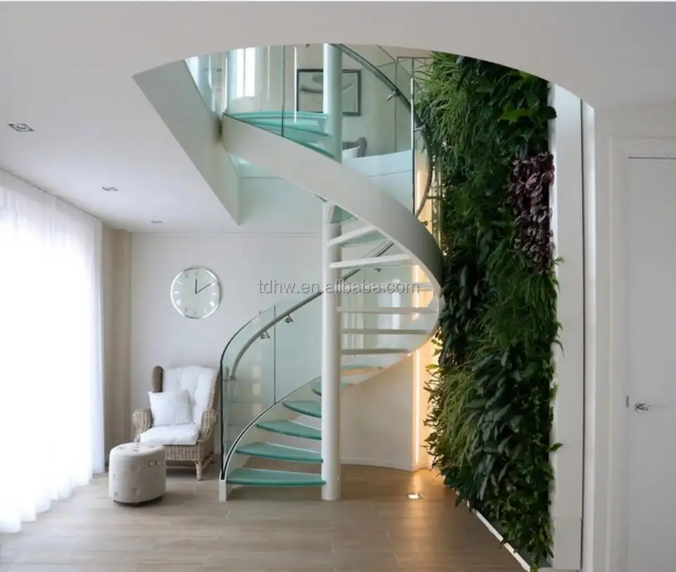 Glass spiral staircase metal spiral stairs steel structure spiral stair