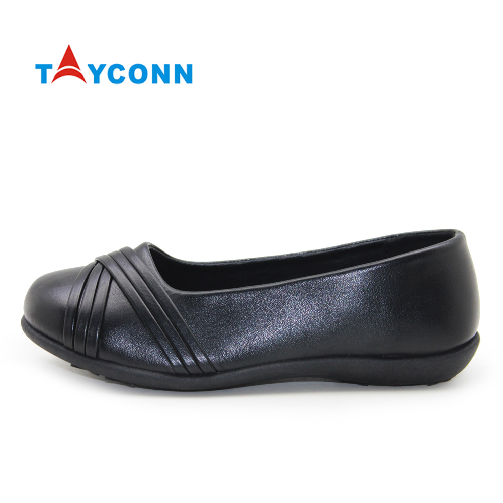 OEM плоские слипоны вышивка детская Форма платье черная кожаная школьная обувь для девочек детей