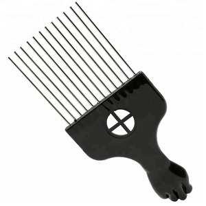 Peine de pelo africano de 3 tamaños, mango de plástico, dientes de Metal, peine Afro - Product Image 5