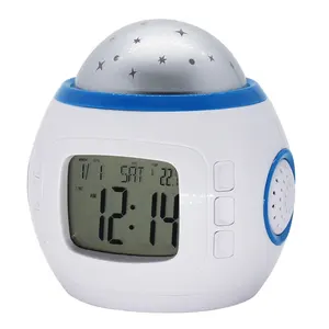 Natural Sound Music Player Sky Moon Time Wall Projection Alarm Clock