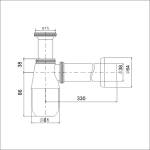 SIPHONETTE <span class=keywords><strong>bonde</strong></span> <span class=keywords><strong>avec</strong></span> <span class=keywords><strong>siphon</strong></span> intégré, clapet abs chromé - Product Image 2