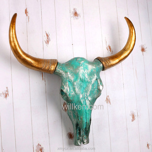Décorations murales, statues <span class=keywords><strong>de</strong></span> tête d'animal, polyrésine, squelette <span class=keywords><strong>de</strong></span> <span class=keywords><strong>taureau</strong></span> - Product Image 3