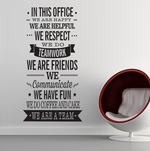 Syene Custom Art vinile adesivi decalcomania <span class=keywords><strong>albero</strong></span> citazioni in questo ufficio decorazione murale regola della parete - Product Image 2