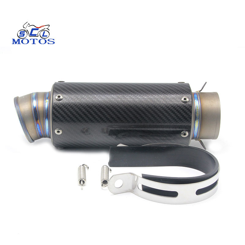 Titanium carbon fibre slip on exhaust middle pipe universal moto exhaust muffler