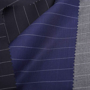 Tessuto in Lana a Righe Blu Navy da Fornitore Cinese, Pronto per la Consegna, Tecnica di Tessitura in Pizzo per Cappotti da Uomo/Donna e Abiti - Product Image 2