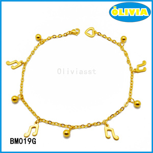 Venta caliente de moda de las mujeres accesorios de la joyería ajustable simple pulsera de oro - Product Image 3