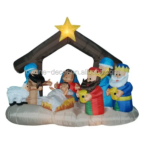 Polyester Aufblasbare Weihnachts krippe Indoor Outdoor Hof Weihnachts dekoration