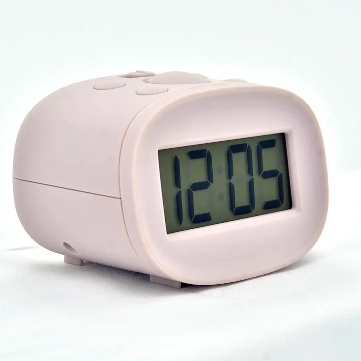 Estilo Simple mesa de escritorio pequeño reloj despertador digital con Snooze y luz para dormitorio