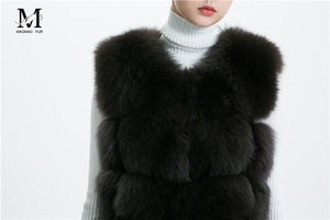 Chaleco Sexy de piel para mujer, chaleco de piel de zorro Real, cálido sin mangas, ropa de abrigo, chaleco de piel largo personalizado - Product Image 5